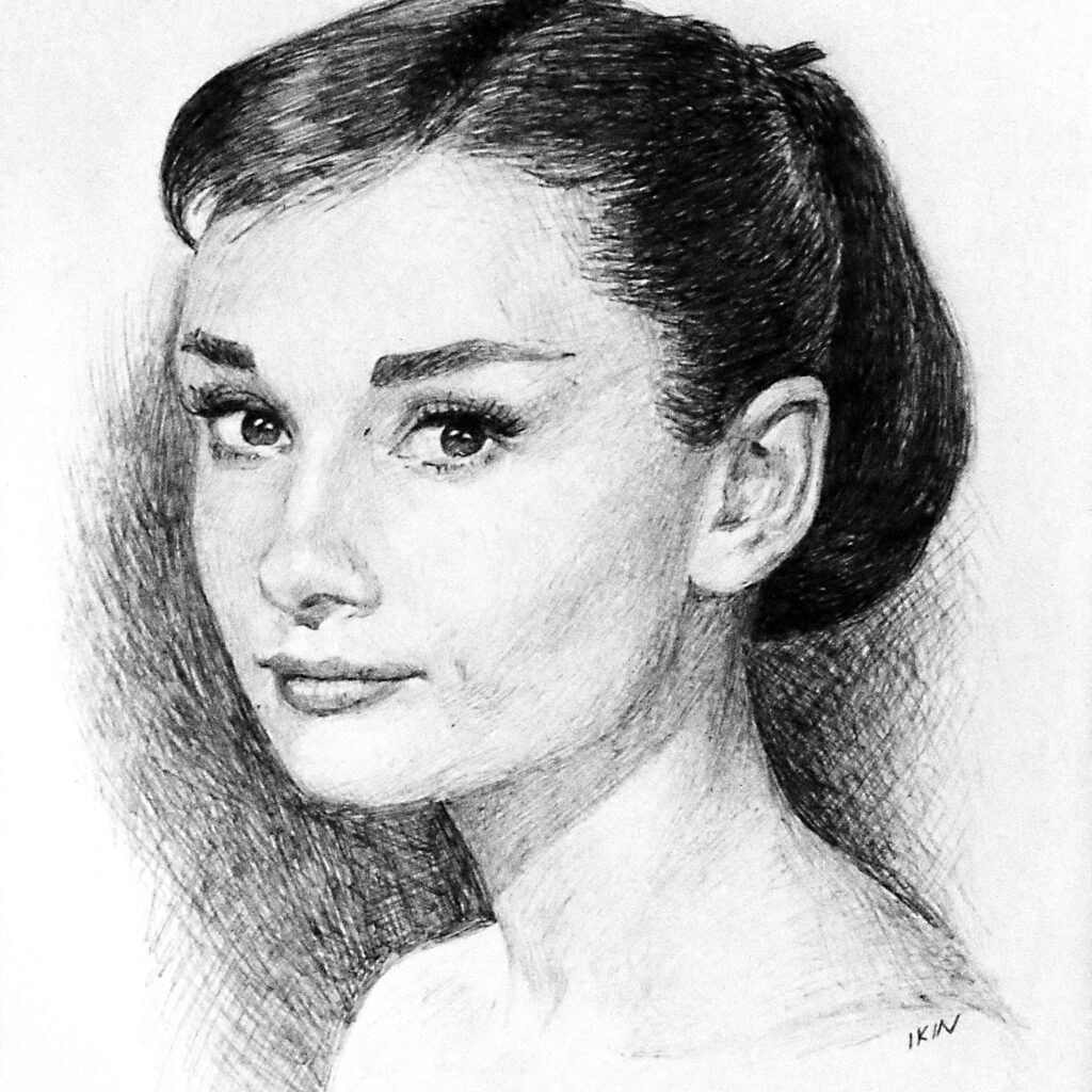 Portrait of Audrey Hepburn by Dane Ikin