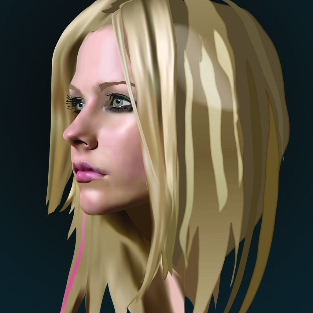 Digital portrait of Avril Lavigne by Dane Ikin