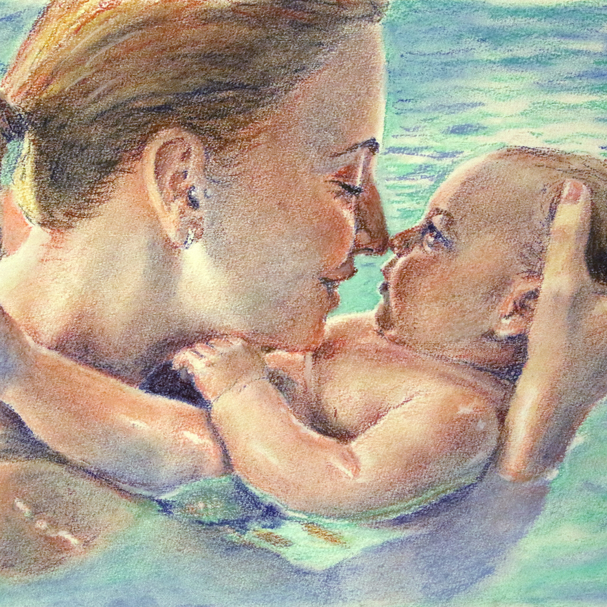 Commissioned portrait of mother and baby by Dane Ikin