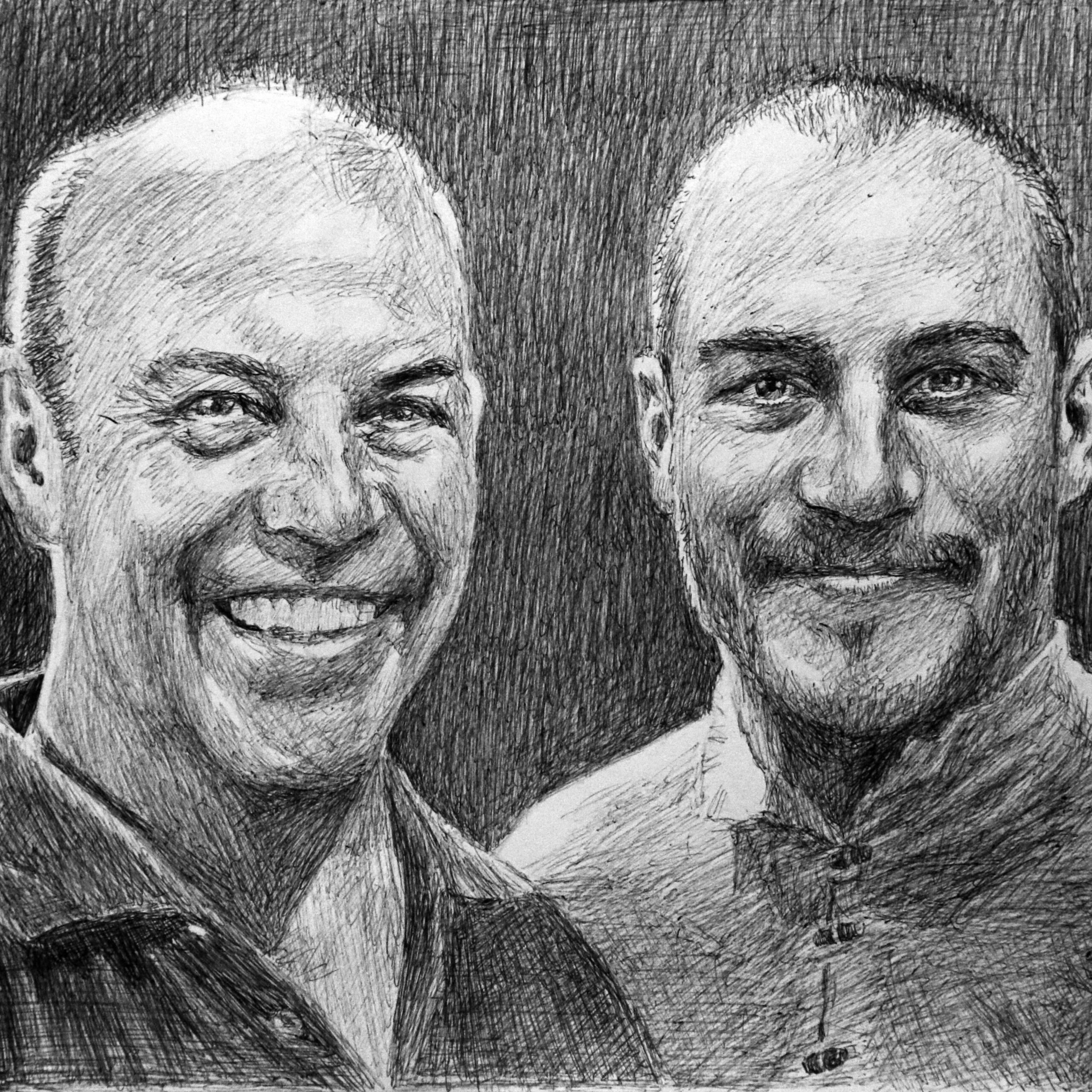 Commissioned portrait of a father and son by Dane Ikin