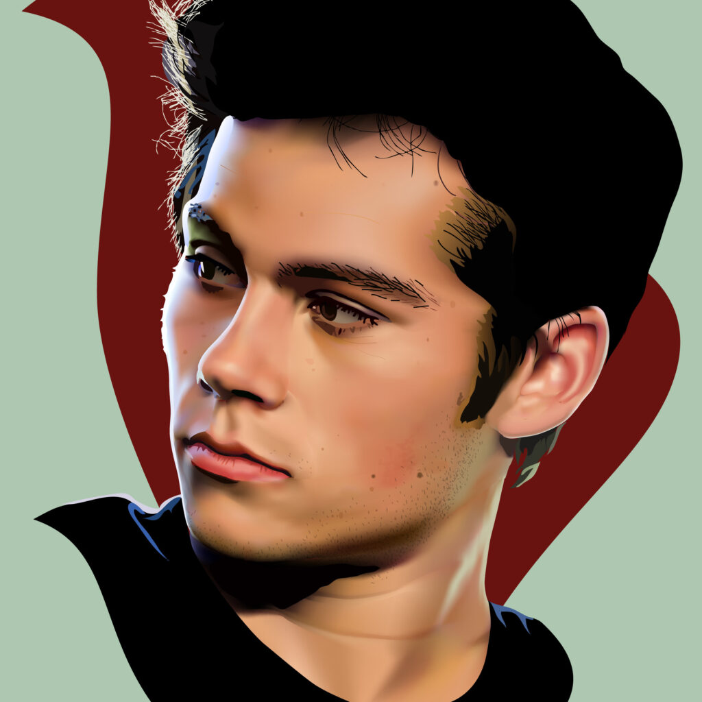 Digital portrait of Dylan O'Brien by Dane Ikin