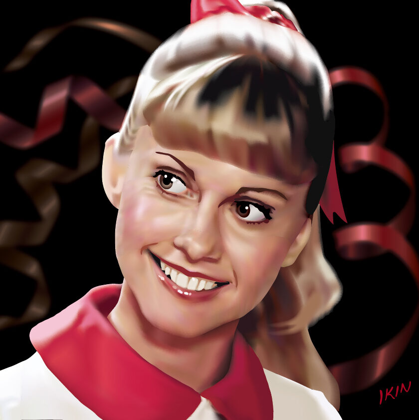 Digital portrait of Olivia Newton-John by Dane Ikin