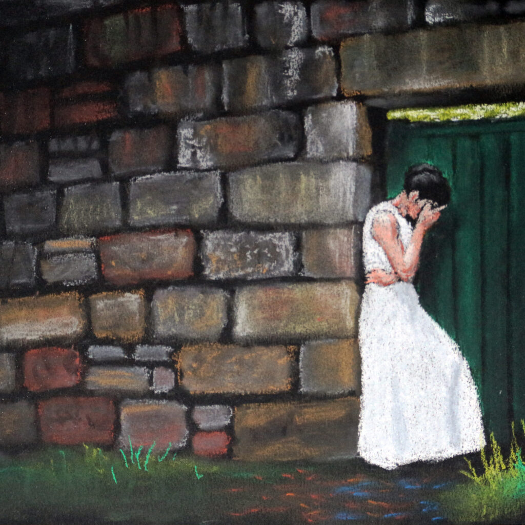 Picture of a lady locked behind a door by Dane Ikin